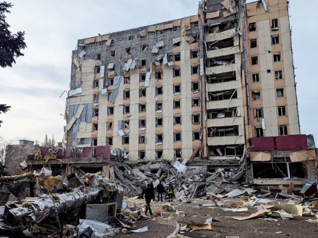 Photo: A view shows a hotel hit by a Russian missile strike, amid Russia's attack on Ukraine, in Kryvyi Rih/Reuters