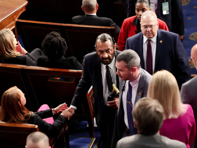 photo us rep al green d tx is escorted out after shouting during us president donald trump s speech to a joint session of congress reuters