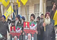 pro khalistan sikhs hindu protesters clash in london