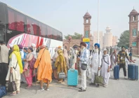 indian sikh pilgrims arrive in pakistan after crossing the wagah border crossing on the eve of celebrations marking the birth anniversary of guru nanak founder of sikhism pakistan welcomed dozens of sikh pilgrims from india in the first major crossing since deadly clashes in may closed the land border between the nuclear armed neighbours photo afp indian sikh pilgrims arrive in pakistan after crossing the wagah border crossing on the eve of celebrations marking the birth anniversary of guru nanak founder of sikhism pakistan welcomed dozens of sikh pilgrims from india in the first major crossing since deadly clashes in may closed the land border between the nuclear armed neighbours photo afp