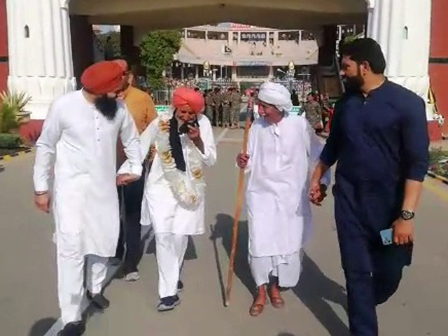 the 77 year old was warmly welcomed by his elder brother muhammad siddique and other members of the family upon his arrival photo express