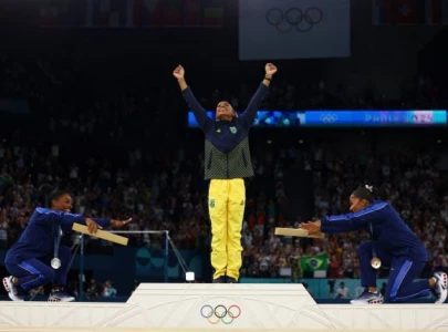 historic all black podium at 2024 paris olympics