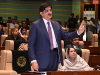 sindh chief minister murad ali shah addresses the sindh assembly photo express