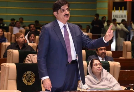sindh chief minister murad ali shah addresses the sindh assembly photo express