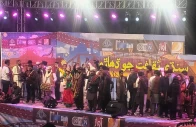 netizens celebrate during the sindh cultural day musical programme outside karachi press club on sunday photo express