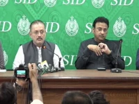 sindh senior minister sharjeel inam memon l and sindh home minister zia ul hassan lanjar during press conference photo file