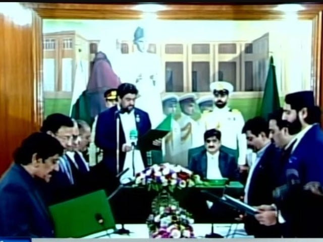 the swearing in ceremony was administered by sindh governor kamran tessori witnessed by distinguished officials and attendees screengrab