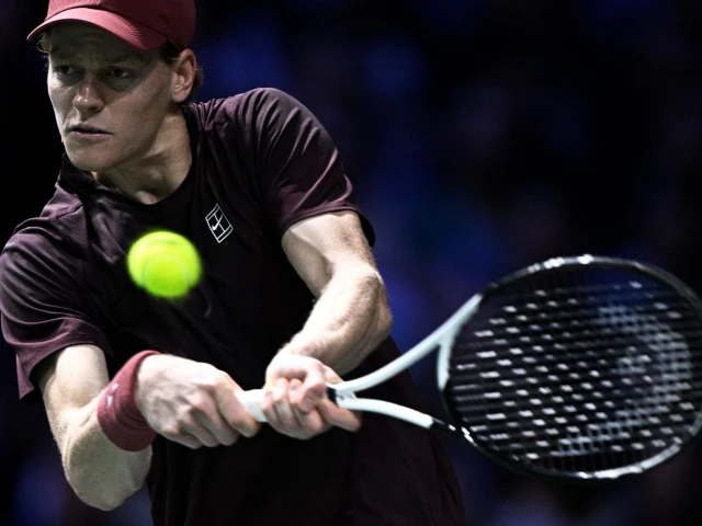 jannik sinner plays a backhand return to us ben shelton during their paris atp masters 1000 quarter final match at the paris la d fense arena in nanterre photo afp jannik sinner plays a backhand return to us ben shelton during their paris atp masters 1000 quarter final match at the paris la d fense arena in nanterre photo afp