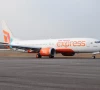 an air india express aircraft is displayed at wings india 2024 aviation event at begumpet airport hyderabad india january 18 2024