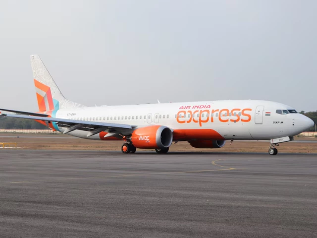 an air india express aircraft is displayed at wings india 2024 aviation event at begumpet airport hyderabad india january 18 2024 an air india express aircraft is displayed at wings india 2024 aviation event at begumpet airport hyderabad india january 18 2024