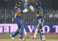 sri lanka s janith liyanage r celebrates with kamindu mendis photo afp