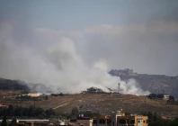 smoke billows from southern lebanon following an israeli strike as seen from kfartibnit lebanon june 19 2026 photo reuters