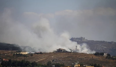 smoke billows from southern lebanon following an israeli strike as seen from kfartibnit lebanon june 19 2026 photo reuters