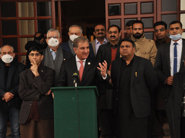 foreign minister shah mahmood qureshi addressing the media in islamabad after return from china on sunday photo pid