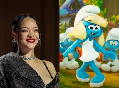 rihanna voices smurfette in smurfs movie covers heaven is a place on earth in new trailer
