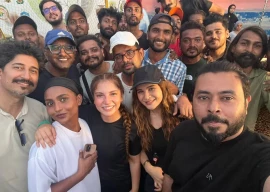 ayesha omar dananeer mobeen wrap up shooting lyari football film ayesha omar dananeer mobeen wrap up shooting lyari football film