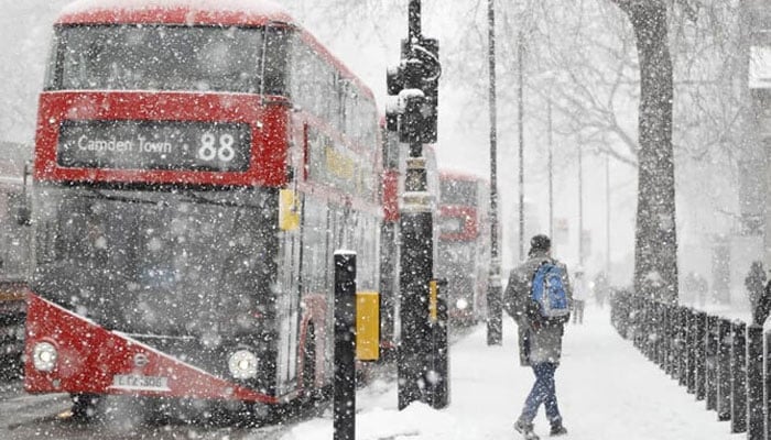 a file photo of snow in london photo afp