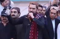 khyber pakhtunkhwa chief minister sohail afridi addresses supporters during a rally at haider chowk in hyderabad on sunday screengrab