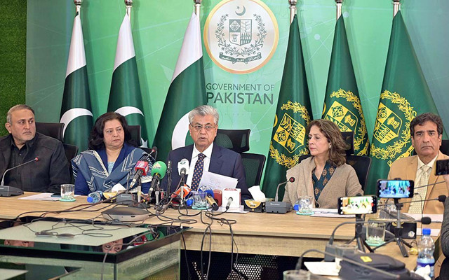 caretaker federal minister for information broadcasting and parliamentary affairs murtaza solangi addressing a news conference on tuesday january 23 2024 photo pid