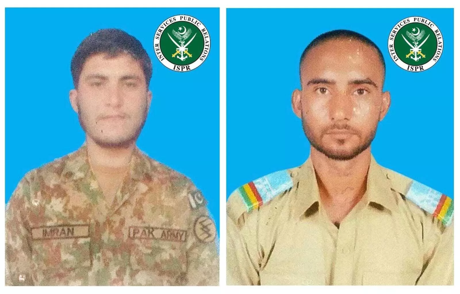 martyrs sepoy afzal khan and sepoy imran ullah photo ispr martyrs sepoy afzal khan and sepoy imran ullah photo ispr