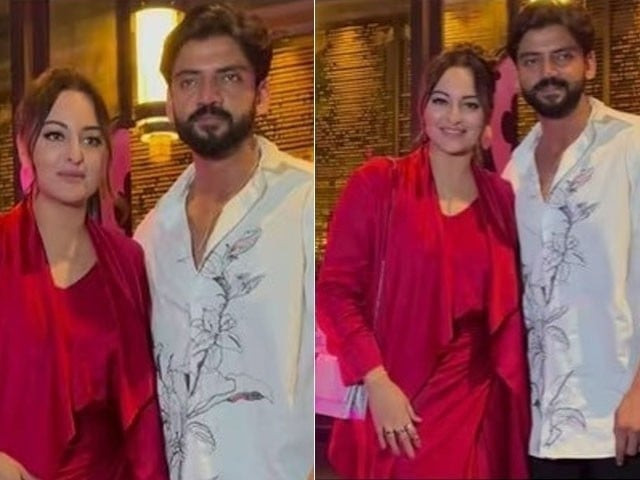 watch sonakshi and zaheer spotted at dinner outing with in laws post marriage watch sonakshi and zaheer spotted at dinner outing with in laws post marriage