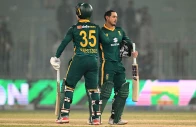 south africa s quinton de kock r celebrates with south africa s captain matthew breetzke l at the end of the second odi against pakistan at the iqbal stadium in faisalabad on november 6 photo afp south africa s quinton de kock r celebrates with south africa s captain matthew breetzke l at the end of the second odi against pakistan at the iqbal stadium in faisalabad on november 6 photo afp