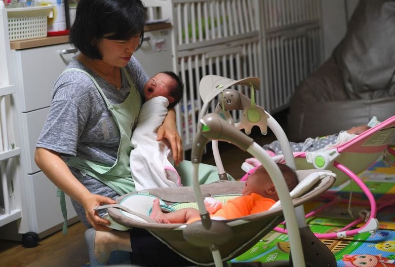 president yoon suk yeol announced in may that south korea would be setting up a ministry to address the country s plummeting birth rate photo afp