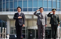 japanese defence minister shinjiro koizumi and south korean defence minister ahn gyu back salute to national flags during a welcoming ceremony before their meeting at the defence ministry in seoul south korea june 28 2026 photo reuters