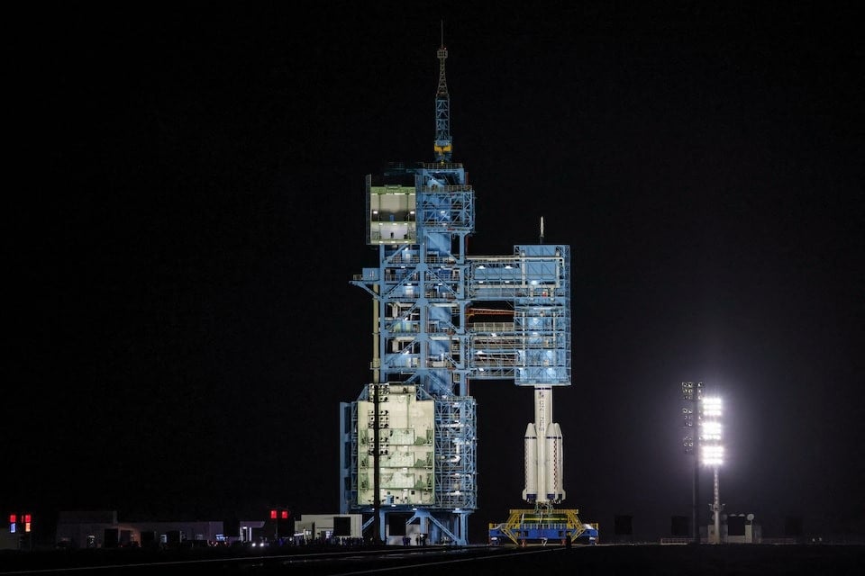 A Long March 2F rocket carrying the Shenzhou-23 spacecraft with astronauts Zhu Yangzhu, Zhang Zhiyuan, and Lai Ka-ying, who is the first astronaut from Hong Kong, before it blasts off to China's Tiangong space station from the launchpad at the Jiuquan Satellite Launch Center, near Jiuquan, Gansu province, China, May 24, 2026. REUTERS