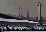 a fleet of tesla cyber trucks is parked at charging stations outside the spacex launch production facility in starbase texas us july 20 2026 reuters