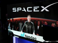 founder ceo chairman and chief engineer of spacex elon musk speaks via videolink on the day of spacex s initial public offering ipo at the nasdaq marketsite in new york city us june 12 2026 photo reuters