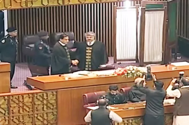 ayaz sadiq elected na speaker ghulam mustafa shah his deputy screengrab ayaz sadiq elected na speaker ghulam mustafa shah his deputy screengrab