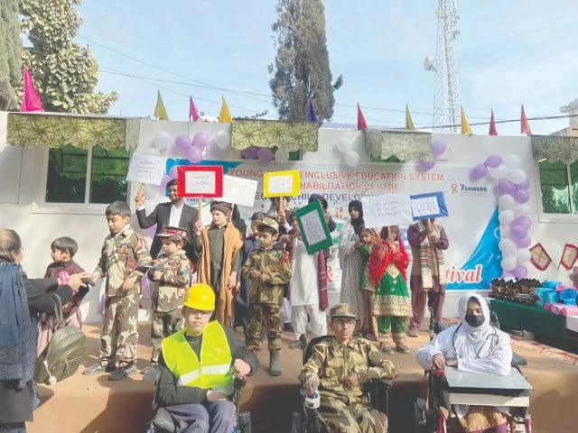 special children perform tableaux in traditional attire during a colourful cultural programme at the young muslim inclusive education school in rawalpindi celebrating pakistani culture and showcasing confidence talent and inclusion photo express