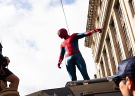 tom holland reveals new spider man suit as brand new day filming begins in glasgow