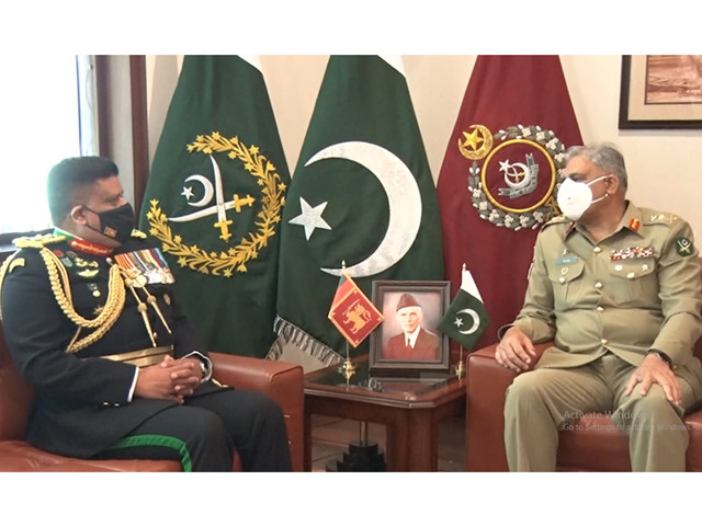 sri lankan army chief meets coas gen qamar at ghq screengrab