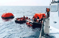 sri lanka navy personnel assist iranian sailors during a rescue operation after responding to a distress call from their vessel the iranian military ship iris dena while at sea within sri lanka s maritime search and rescue region in indian ocean sri lanka march 4 2026 photo reuters