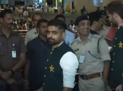 fans chant babar bhai as pakistan team lands in india for world cup