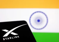 the starlink logo is seen in front of the indian flag in this illustration taken june 21 2023 photo reuters