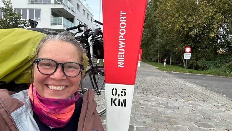 stephanie yuill from yellowknife spent five weeks biking along the front lines and trenches of the first world war earlier this fall photo stephanie yuill facebook