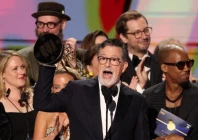 stephen colbert and cast and crew accept the award for outstanding variety series for the late show with stephen colbert during the 78th primetime emmy awards photo reuters