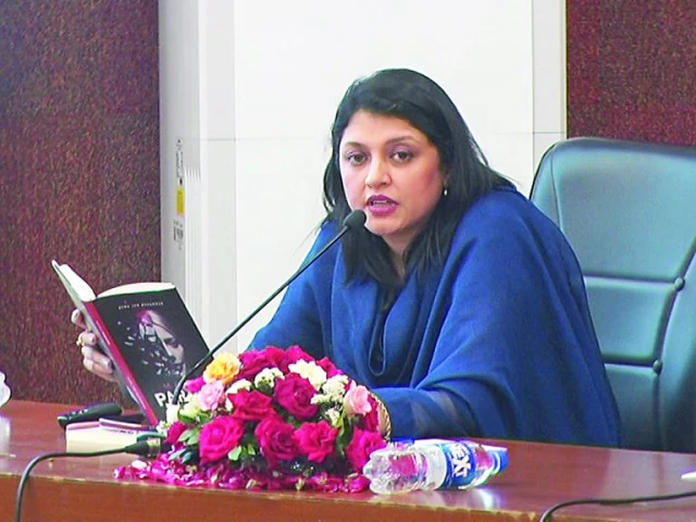 asma jan muhammad reads a passage from her book maya s paradox at icap photo express