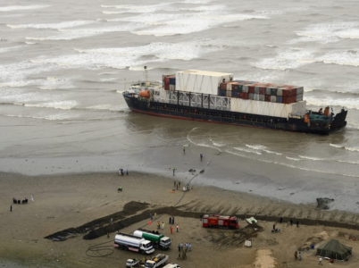 watch defuelling of stranded ship at karachi beach safely completed