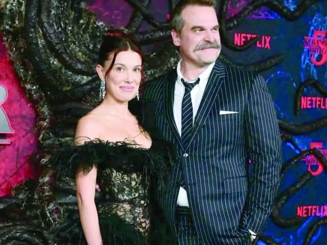 millie bobby brown and david harbour attend the stranger things season 5 premiere in los angeles photo afp millie bobby brown and david harbour attend the stranger things season 5 premiere in los angeles photo afp