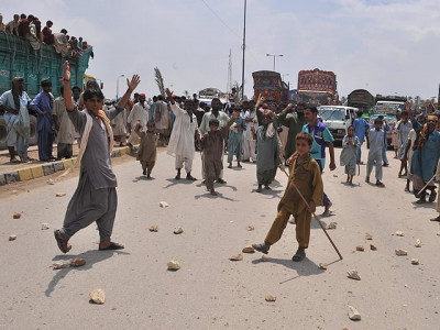 ignored villagers protest near river