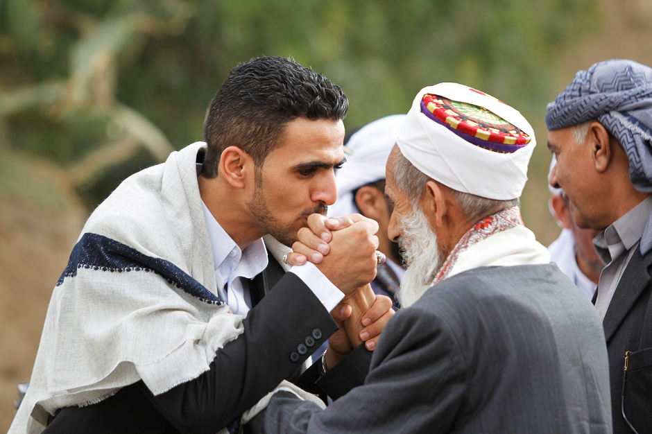 Supporters of Houthi movement after eid prayers