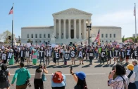 demonstrators hold letters making up the slogan born in the usa citizen outside the u s supreme court building as the court hears oral arguments on the legality of the trump administration s effort to limit birthright citizenship for the children of immigrants in washington dc us april 1 2026 reuters