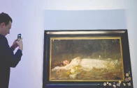 painting ophelia hung inside the museum in wiesbaden western germany photo afp painting ophelia hung inside the museum in wiesbaden western germany photo afp