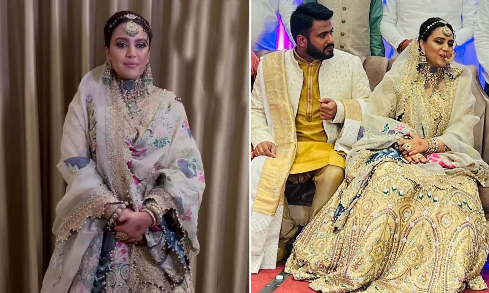 swara bhaskar dons pakistani designer ali xeeshan s creation for valima swara bhaskar dons pakistani designer ali xeeshan s creation for valima