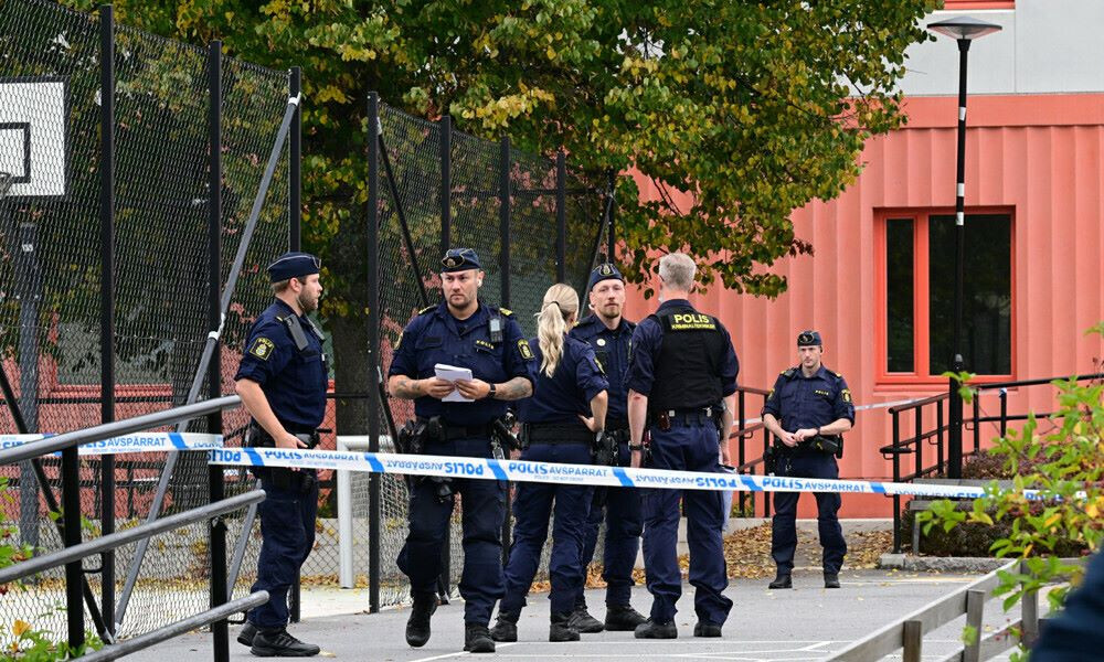 police gathered after orebro school attack photo reuters