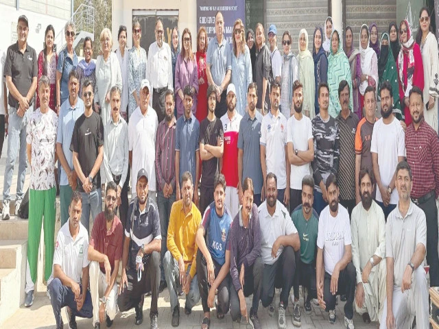 a group photo of the participants at the pakistan swimming federation s good governance in sports anti doping and training for technical officials seminar with the federation s ceo majid waseem chairperson of special olympics pakistan and president of sindh women s swimming association ronak iqbal lakhani president of pakistan women s swimming association yasmin ahmed poa associate secretary general tehmina asif among others photo courtesy organisers